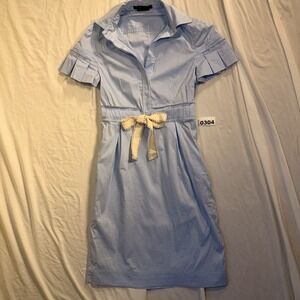 BCBGMAXAZRIA Baby Blue Shirt Dress with Bow – Size 0